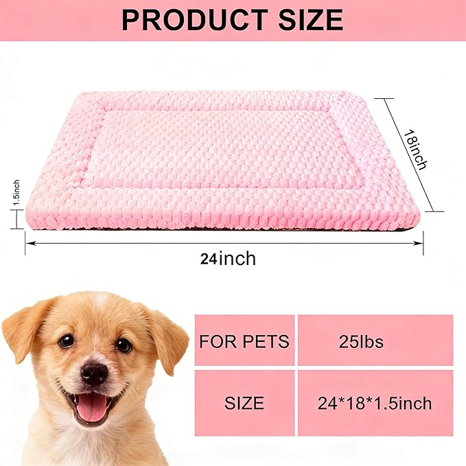Dog Bed Mat - Reversible Dog Crate Bed Mats, Soft & Breathable Kennel Pad, Durable Crate Bed for Small Medium Large Dogs & Cats