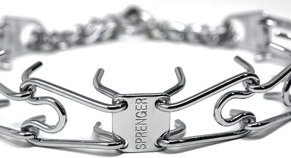 Herm Sprenger Prong Dog Training Collar, 22in x 3.0mm (Neck Size up to 18in) Medium, Ultra-Plus Chrome Plated Steel Pet Pinch Anti Pull Collar for Dogs Made in Germany