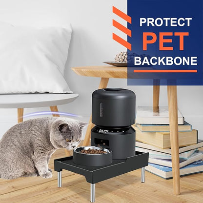 Beautyflier Raised Dog Feeder Stand Elevated Holder for Automatic Cat & Dog Feeders Pet Water Bowl Dispenser Stand Adjustable Fits Small Jugs Holds 5KG, Black (Holder ONLY)