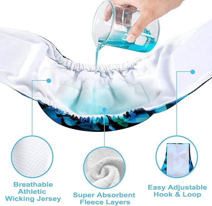 wegreeco Small Dog Diapers Male,Reusable Belly Bands for Male Dogs,Washable Doggie Puppy Male Diapers Wraps,Medium Large Size (5 Pack XX-Large, Dark Geometry)