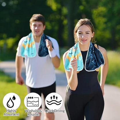 2 Pack Car Seat Towel Cover and Athletic Running Towel with Storage Bags, Sweat Washable Gym Seat Protector Non Slip for Dog Pet Workout Running Outdoor Sport Activities(Sasquatch)