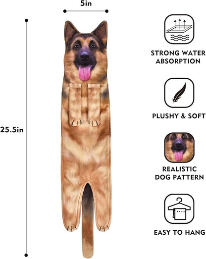 AGRIMONY Funny German Shepherd Dog Hand Towels for Kitchen Bathroom - Dog Mom Dad Gifts for Women Men Teens Kids-Easter Mothers Fathers Valentines Day Housewarming Gifts for Animal Lovers