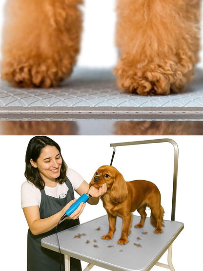 Seagull Multipurpose Foam Rubber Pet Grooming Table Mat 24 x 36 Inch Dog Grooming Mat for Table Cat Grooming Mat Dog Bath Mat Pet Vet Mat Non Slip Soft Waterproof Light Grey