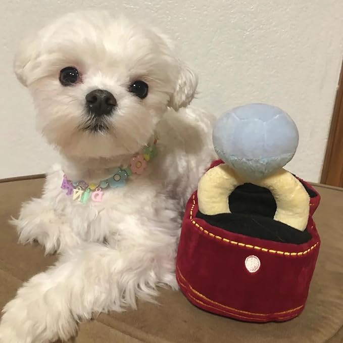 Valentines Dog Wedding Toy Engagement Plush Ring Box for Dog Birthday Gifts, Funny Plush Toys Squeaky Chew for Party Supplies