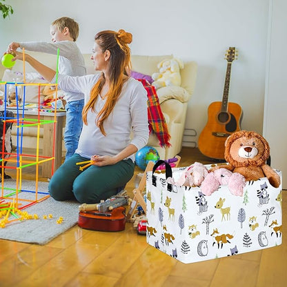 Baby Hamper Storage Basket Collapsible Canvas Women Organizer Bin Gift Shelf Baskets for Home and Kitchen Room Decor