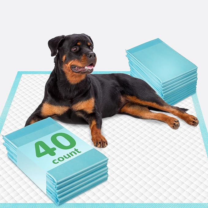 Extra Large Dog Pads 30"x26" (40 Count), Thicker Pet Training and Puppy Pads, Super Absorbent Pee Pads for Dogs, Leakproof Dog Potty Training Pads for Puppies, Cats, Rabbits, Pet Pee Pads XL
