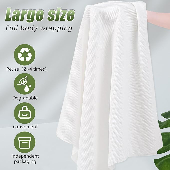 Disposable Bath Towels, 5pack 55" x 27.5" Ultra-Soft and Quick Dry Bath Towel, Portable Salon Towels for Travel Sauna Spa Beach Gym