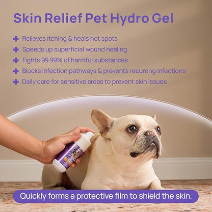 HICC PET Dog Wound Care Hydro Gel, Heals Wounds, Hot Spot Treatment for Dogs, Soothes Inflammation, Prevents Infection, Treats Bites, Scratches & Skin Ulcers, Cat Horse Wound Care Solution, 3.4 Ounces