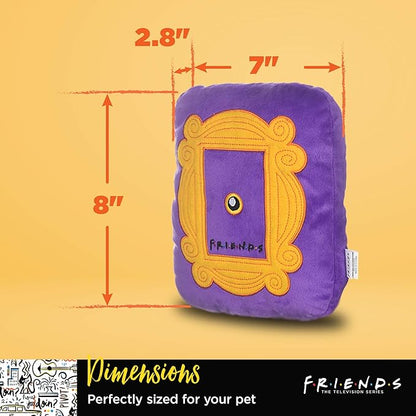 Friends the TV Show Plush Dog Toy, 8 Inch Purple Picture Frame, Pet Toy for All Breeds Sizes