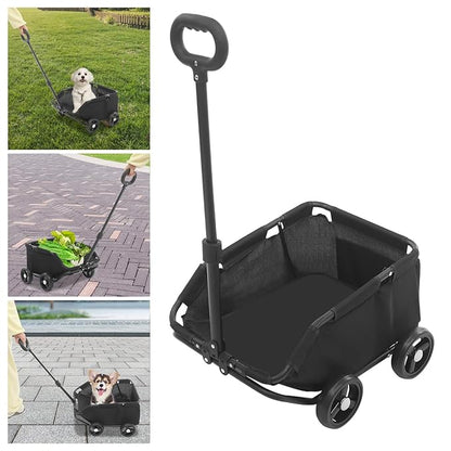 Dog Stroller, Foldable Multifunctional Pet Carts Portable Mini Dog Strollers with 4 Wheels & 360° Rotatable Handle for Small Cats Dogs Puppy Up to 16.53 LBS (Black)