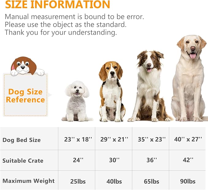 MIXJOY Dog Bed Kennel Pad Washable Anti-Slip Crate Mat for Extra Large Dogs and Cats (42-inch)