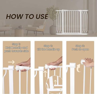 BalanceFrom Easy Walk-Thru Baby and Pet Safety Gate with Hold-Open and Auto-Close – Adjustable Steel Barrier for Stairs, Doorways, and Hallways, No Drilling Installation