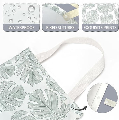 Car Trash Bag Car Garbage Bag Hanging Cars Trash Can, Waterproof Cars Back Seat Organizer for Vehicle Travelling Campingg Eucalyptus Palm Leaves Decor