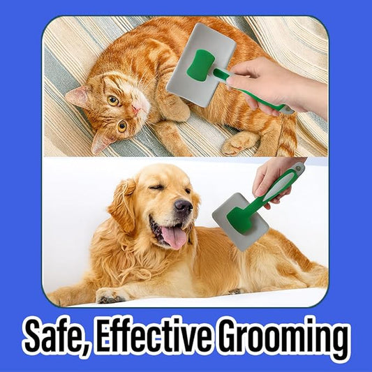 2 Pcs Self Cleaning Deshedding Dog Brush & Bath Brush - Skin Friendly Shedding Grooming Tool For Dogs, Cats And Puppies, Premium Pet Supplies, Green