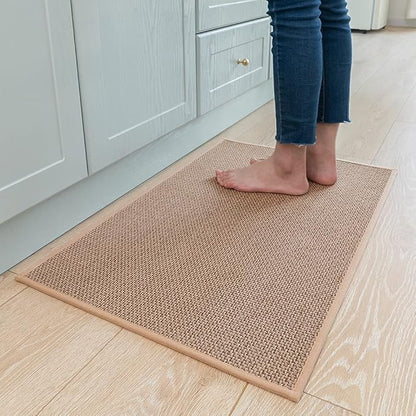 MontVoo Kitchen Rugs and Mats Non Skid Washable, Absorbent Runner Rugs for Kitchen, Front of Sink, Kitchen Mats for Floor (Beige, 20"x32")