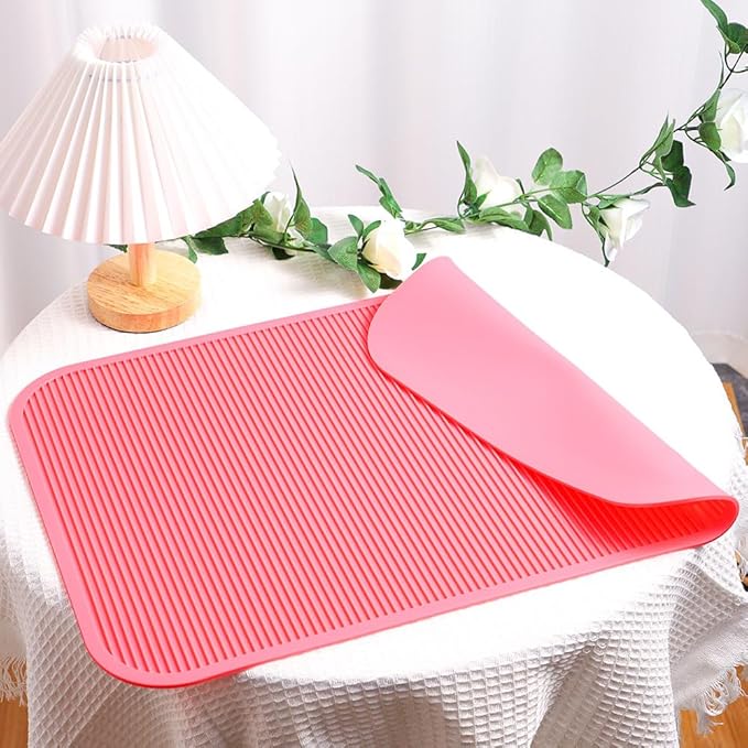 Pet Grooming Table Non-Slip Mat - Padded Mat for at-Home Grooming Dogs and Cats,Bathing Mat for Pets, Diameter：57cm/22.44inch (Pink, 57cm/22.44inch)