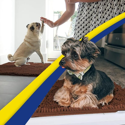 Muddy Mat® | Super Absorbent Door Mat Indoor, Microfiber Quick Dry Chenille Entryway Rug, Non-Slip Front Door Mat, Indoor Mats for Entryway, Machine Washable Pet Rug, Brown 16"x24"