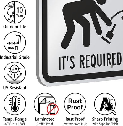 SmartSign Dog Waste Sign - 24 x 18 inch, Laminated Rustproof Aluminum, Made in USA