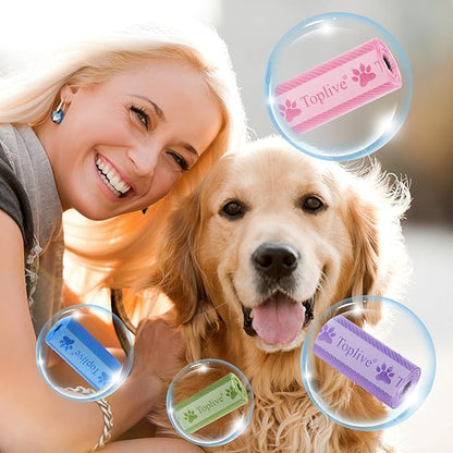 Toplive Dog Poop Bags Rolls, Pet Waste Bags, Extra Thick Strong Leak-Proof Dog Bag for Poop 8 Rolls (120 Bags), Assorted Colors with Cute Prints