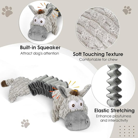 Large Squeaky Plush Dog Toys, Interactive Puppy Toys for Tug of War, Tough Pet Toys for Dogs, Dog Chew Toy for Small, Medium, and Large Dogs