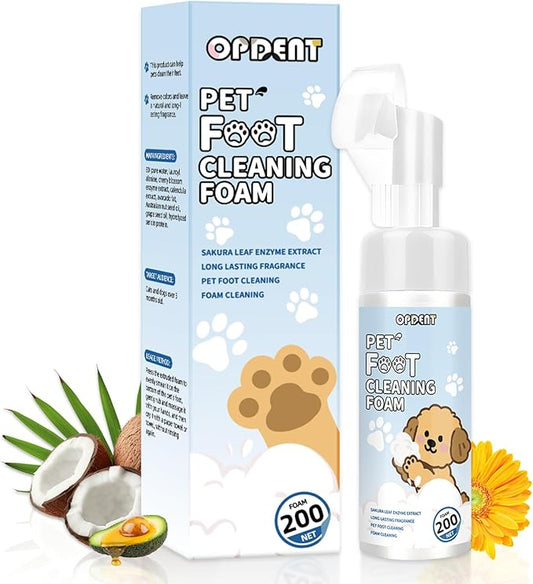 Paw Cleaner for Dogs & Cats - No-Rinse Foaming Pet Foot Washer - paw Cleaner for Dogs Built-in Scrubber Brush for Dirty, Muddy Paws - Dog feet Cleaner (Gardenia)