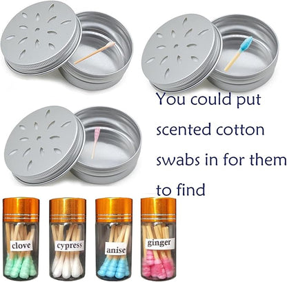 Dog Scent Work Starter kit Available in Anise, Birch, Clove vetiver Flavour Scent Training kit, Nose Work, Dogs scentwork Pure Oil-Jars Sets (4 Jars+6 Magnetic Box)