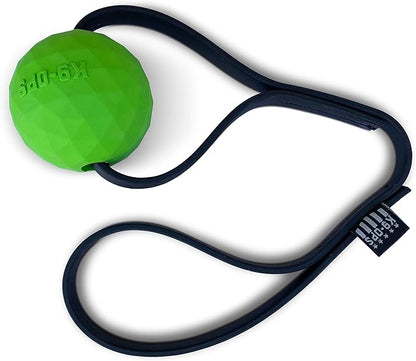 K9 Ops Dog Ball Tug with Handle Biotug Fetch Toy - Rubber Reward Toys - Large Dogs Durable Indestructible Aggressive Chewers Pitbull Dobermann Rottweiler Shepherd (MD/LG, Envy Green)