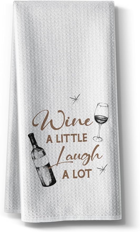Funny Bar Towels,Joked Dishcloth Towel Decor, 14"X26"Inch Hand Dishcloth,A Little Laugh A lot,Kitchen Rags,Ideal Gifts for Barroom Lover Hostess Mom New Home Housewarming Candlelight Dinner