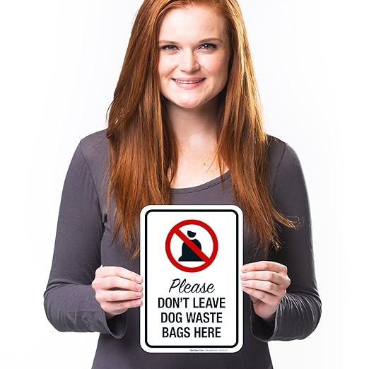 Please Don’t Leave Dog Waste Bags Here 10x7 Inches, 4 Mil Vinyl Decal Stickers Weather Resistant, Made in USA