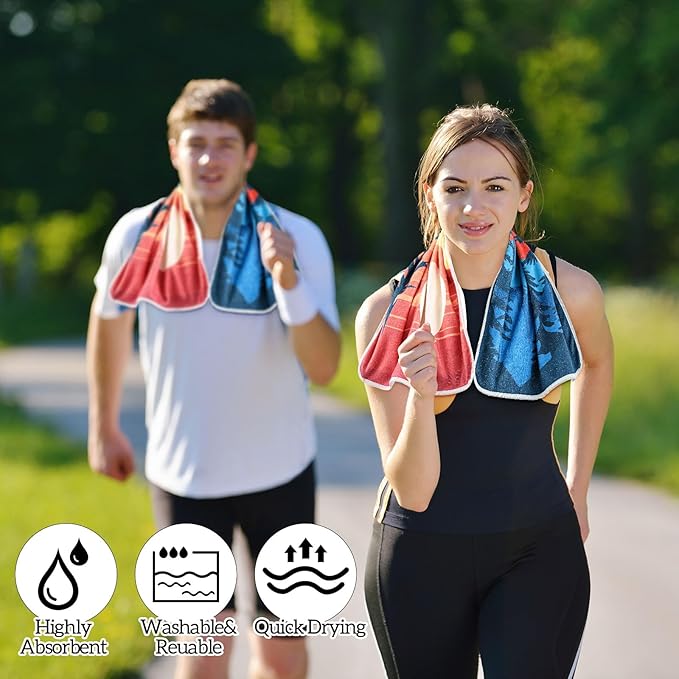 2 Pack Car Seat Towel Cover and Athletic Running Towel with Storage Bags, Sweat Washable Gym Seat Protector Non Slip for Dog Pet Workout Running Outdoor Sport Activities(Sedona)