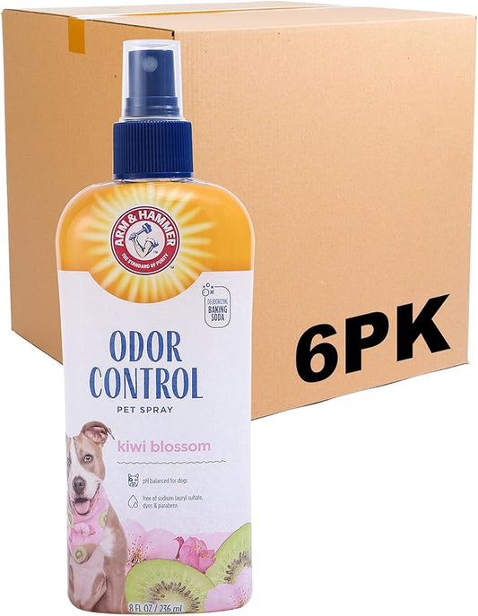 Arm & Hammer for Pets Super Deodorizing Dog Spray with Baking Soda for Odor Control, Freshens Coat Between Baths, pH Balanced Formula for Dogs, 8 Fl Oz - 6 Pack