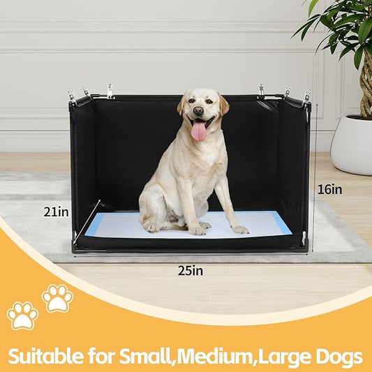 HOMBYS Dog Pee Pad Holder with High Walls, No-Spill Indoor Potty for Large Dogs, Foldable Puppy Litter Box, Patent Pending (25.2" Lx21.3 Wx15.7 H)