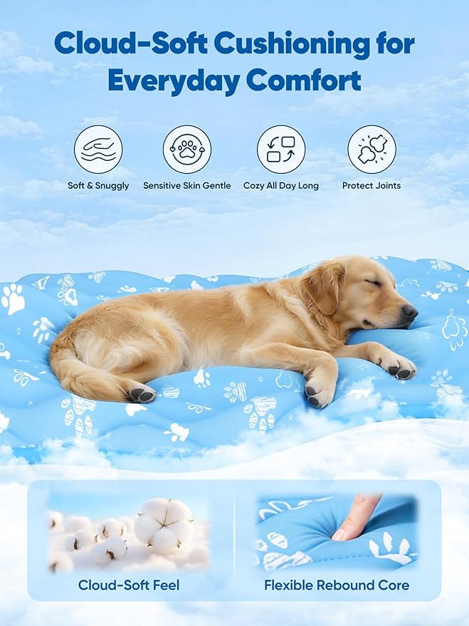 Rywell Super-Absorbent Cooling Mat for Dogs 59"x40" Arc-Chill 3.0 & Color-Changing Dog Cooling Mat, Stay Cool & Dry, Washable, Non-Slip Pet Bed Mat for Floors, Sofas, Kennels