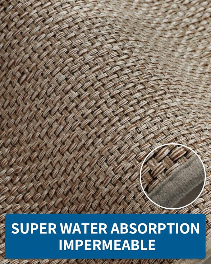 Kitchen Rugs and Mats Non Skid Washable, Absorbent Runner Rugs for Kitchen, Front of Sink, Kitchen Mats for Floor (Brown, 20"x32")