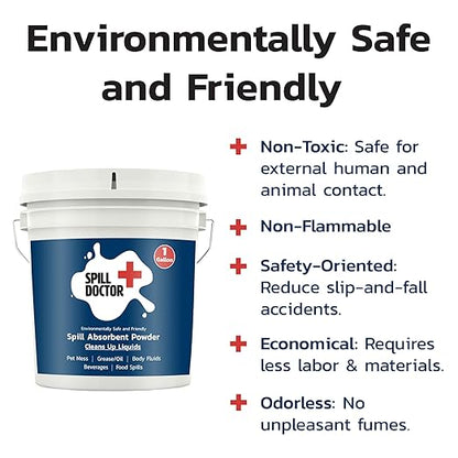 Absorbent Powder for Liquid Spills, Pet Accidents, Grease, Oil and Biohazards - A Quick Cleaning Solution for Home, Industrial, and Commercial Use