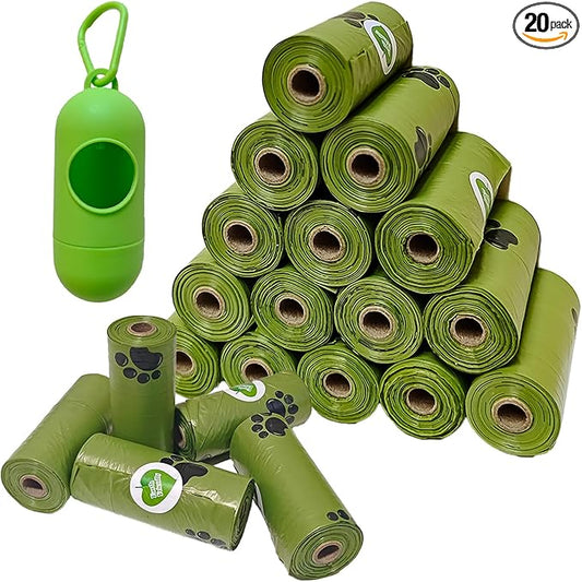 Enhanced Strength Dog Poop Bags - 300 Count Leak-Proof Scented Rolls | Biodegradable Pet Waste Bags with Dispenser, Extra Thick Dog Poo Bags for Puppy & Large Breed Cleanup