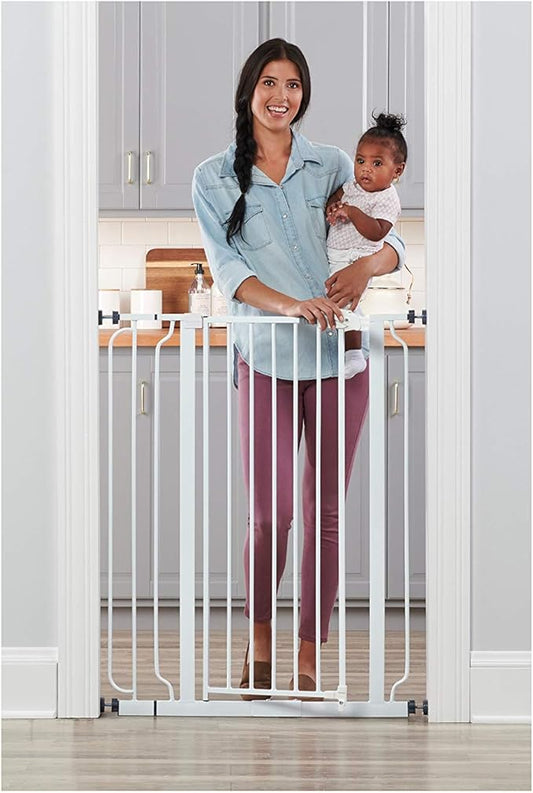 Regalo Extra Tall Baby Gate for Doorways & Bottom of Stairs, Pressure Mount for Babies, Toddlers & Pets, Tested & Safe for 30 Years, American Designed, White