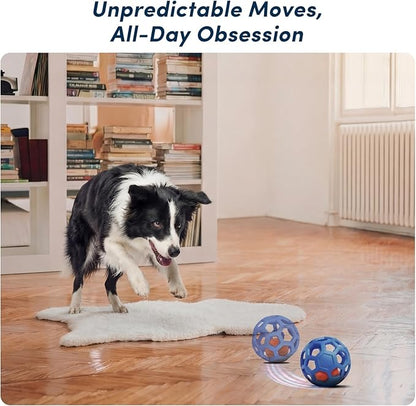 Unique Interactive Dog Toy with Ball-in-Ball Design, 4X Durable Rubber Outer Shell & Inner Smart Automatic Bouncing Ball to Keep Them Busy, Fetch&Puzzle&Chew Toys for Medium, Large High Energy Dogs