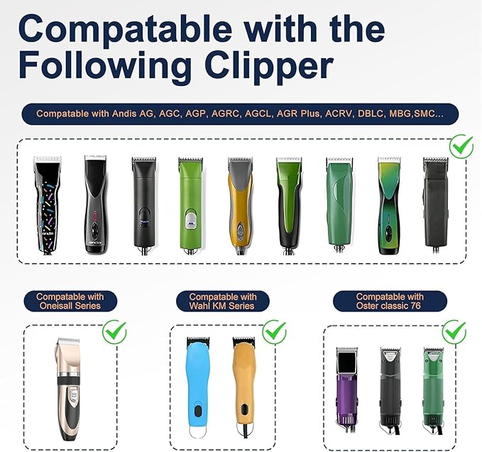 Clipper Blades Pet Grooming Clipper Replacement Blades Detachable Blade Compatible with andis/wahl/Oster Dog Clippers (2 * 10+30+4FC+5FC+7FC)
