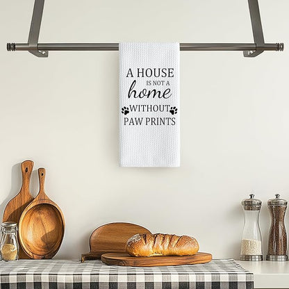 TNUW Dog Themed Gifts Kitchen Towels 16'24', Dogs Mom Gifts for Women, Dog Decorations for The Home, House Warming Gift New Home, Paw Prints Kitchen Tea Hand Towels