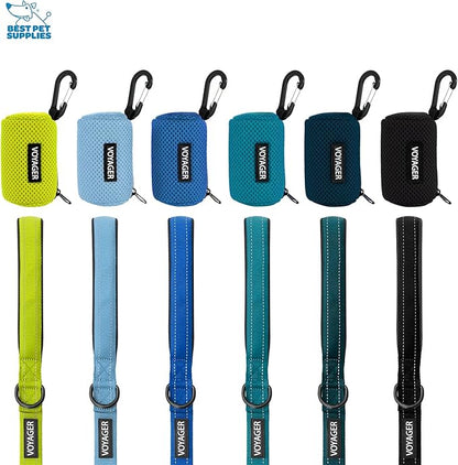 Best Pet Supplies 2-Pack Dog Poop Bag Holder Leash Attachment, Color, Reusable Mesh Dispenser Pouch for Travel, Walking, Park, and Outdoor Use, Soft and Durable with Clip-On - Mesh Baby Blue