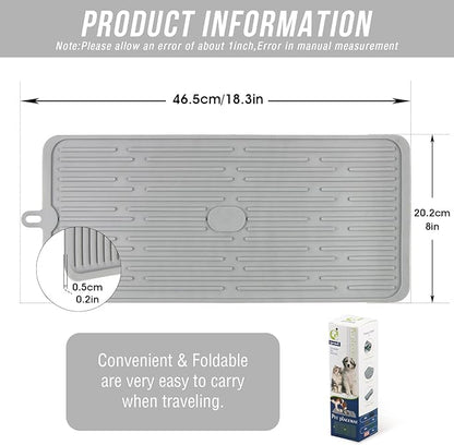 Pet Placemat for Dog and Cat,Mat for Prevent Food and Water Overflow,Portable and Foldable Mat,Suitable for Medium and Small Pet Placemat for Dog and Cat(Grey)