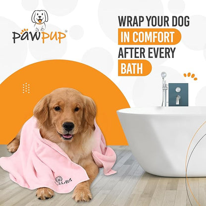 Dog Towels for Drying Dogs Super Absorbent Microfiber Pet Grooming Towel for Dogs, Cats and Other Pets (40 x 24 Inches, Pink and Blue)