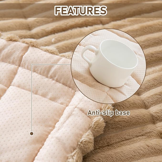 LiveGo Pet Couch Cover Dogs Washable Non-Slip Couch Protector Pet Friendly Dog Mat for Couches and Sofas (Milky Coffee, 90x160 cm / 35.4x63 in)