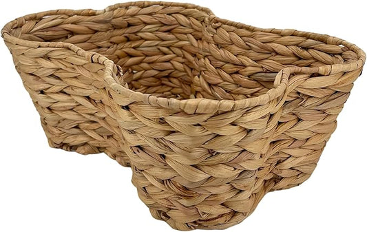 Dog Toy Basket, Hyacinth Cat & Dog Bone Shaped Basket, Wicker Pet Toy Bin Organizer, Dog Toy Storage (17x13 Hyacinth)