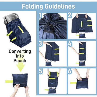 Car Seat Travel Bag for Airplane, Water-Resistant Gate Check Bag with Adjustable Carry Straps, Universal Fit, Durable Carseat Cover for Airplane Travel, Navy
