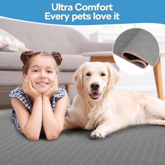 1-Pack 72"x72" Extra Large Reusable Dog Pad, Non-Slip Waterproof Washable Pet Pee Pad for Potty Training Whelping Box Crate Playpen, for Incontinent Dogs