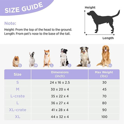 LE SURE Large Dog Beds-Thick Shredded Chopped Foam Pet Bed as Gift for Indoor with Removable Cover, Cute Modern Fuzzy Plush & Anti Slip Bottom, Brown