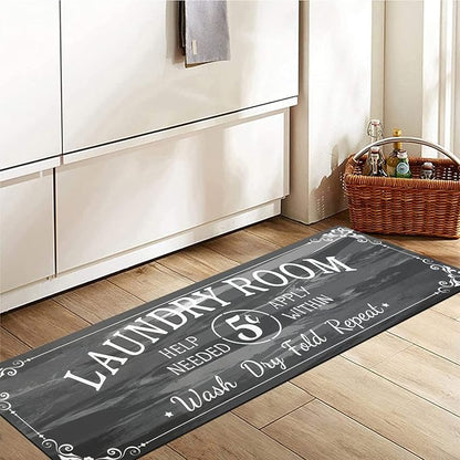 Pauwer Laundry Room Rug Runner 20"x60" Waterproof Rubber Laundry Mat Non Slip Kitchen Mats for Floor Washable Floor Mat Runner Rug for Farmhouse Mudroom Washroom Bathroom Decor