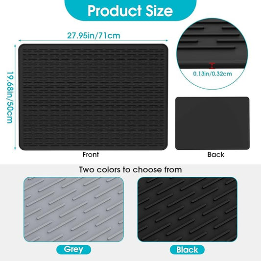 Dog Grooming Table Mat, (19.9 x 27.8 inch) Dog Grooming Table Mat Pad Non-Slip, Pet Grooming Table Mat for Grooming Dogs at Home, Pet Groomers Table Mat, Easy-Clean Durability (Black)